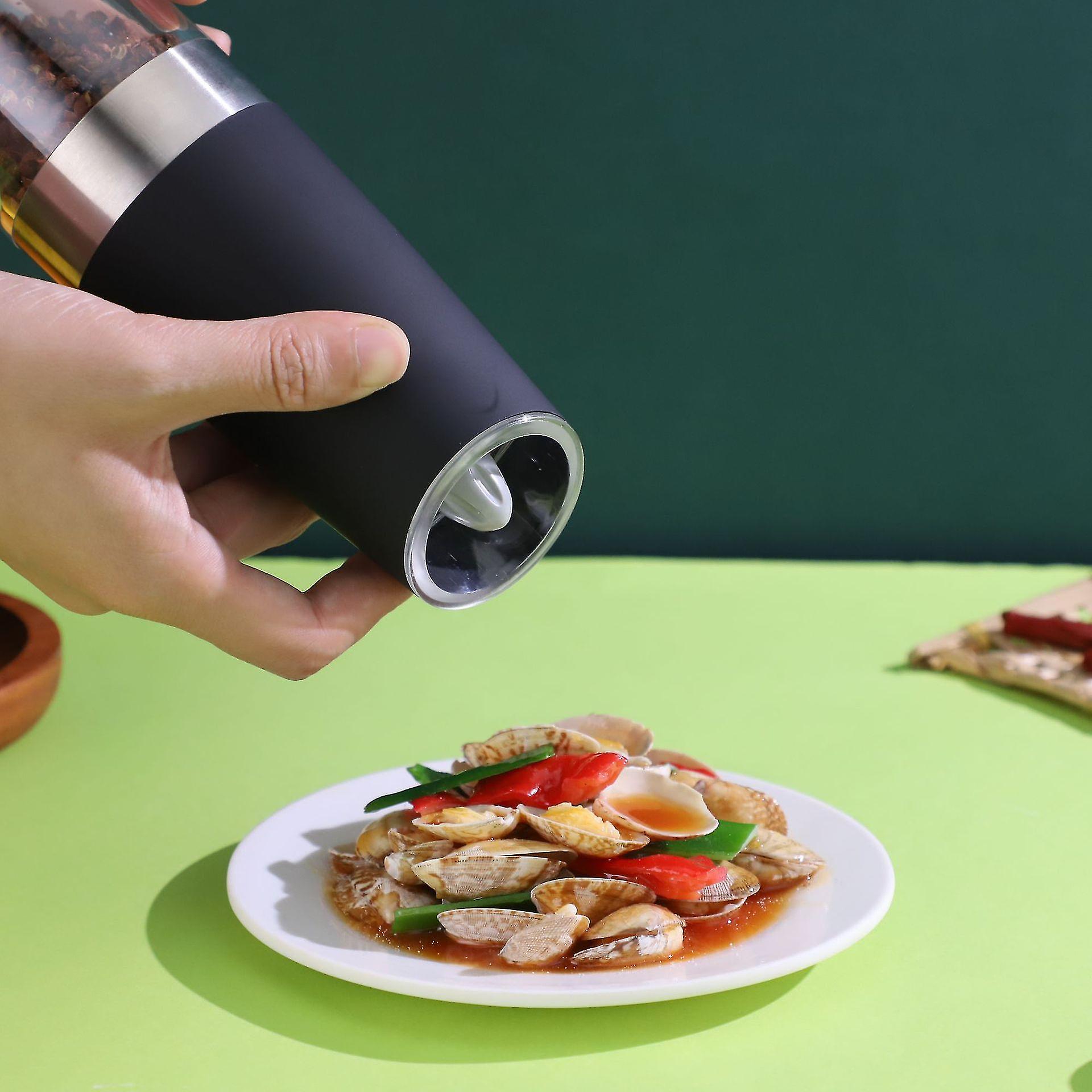 FusionGrind Electric Salt and Pepper Grinder - One-Touch Operation